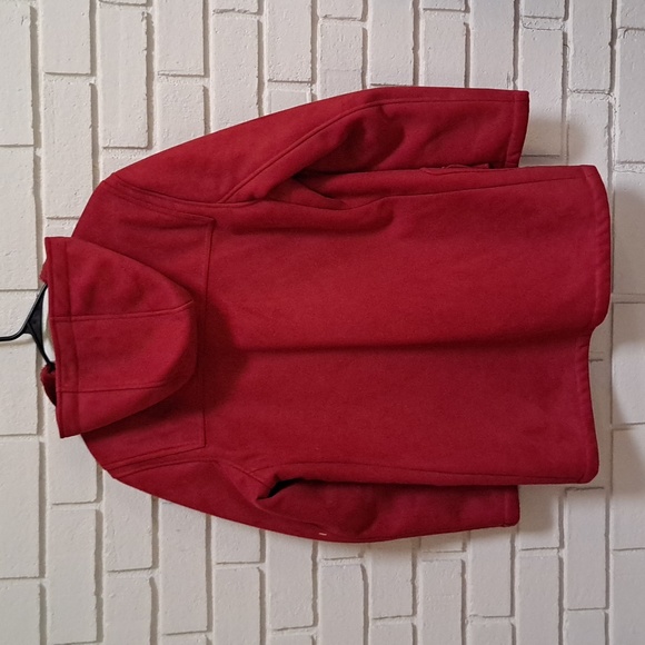 Chaps Red Claw Detail closure Hooded Lined Coat. Size Large - Picture 6 of 10